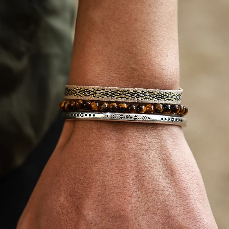 925 Silver Plated Bracelet Three Piece Bracelet Stack