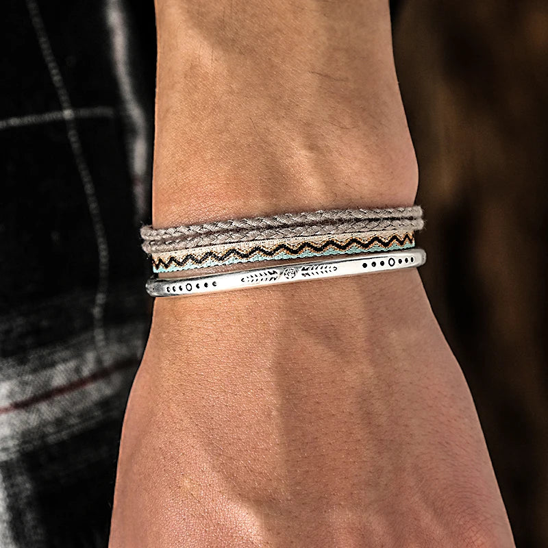 925 Silver Plated Bracelets Three Piece Bracelet Stack