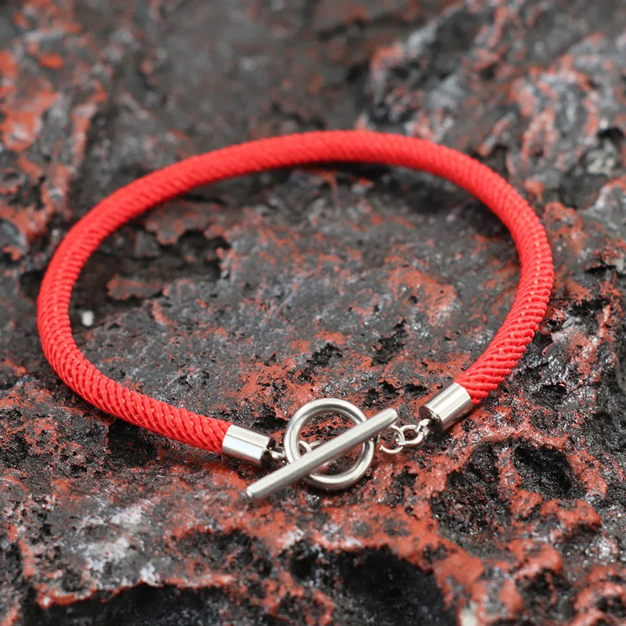 Rope Bracelet Men Women Stainless Steel Buckle