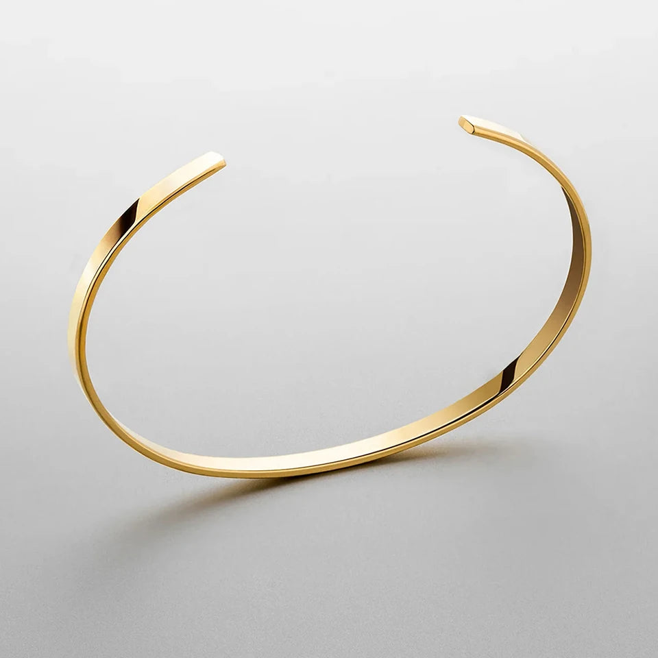 Minimal Unisize Cuff Men's Jewelry Personalized Platinum Bracelet