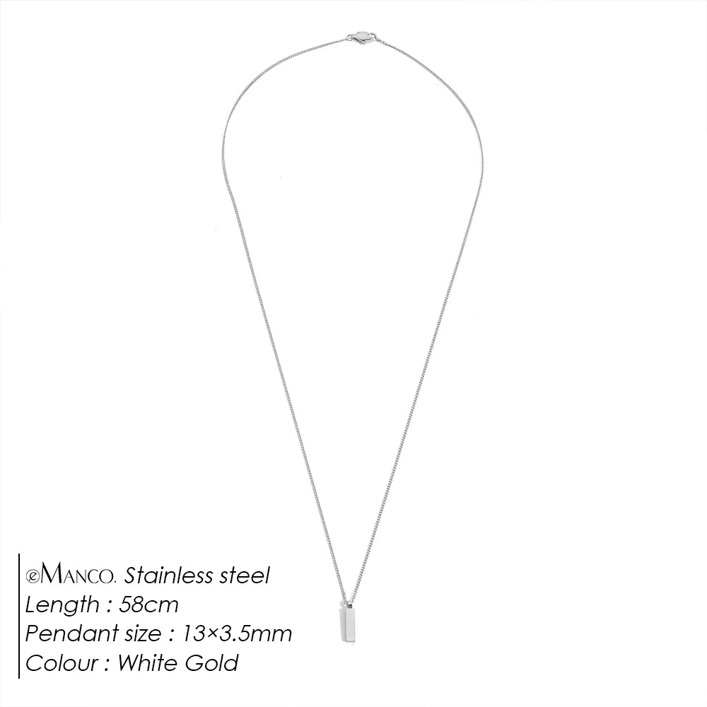 Men's Titanium Steel chain 1MM Cuban Chain Stainless steel Necklace