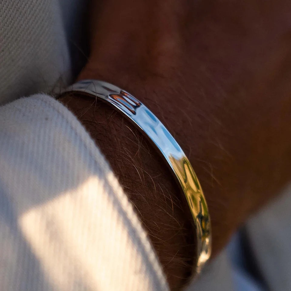 Stainless Steel Polished Design 6MM Open Bangle