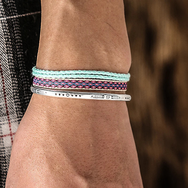 925 Tibetan Silver Bracelet 3 Piece Stack