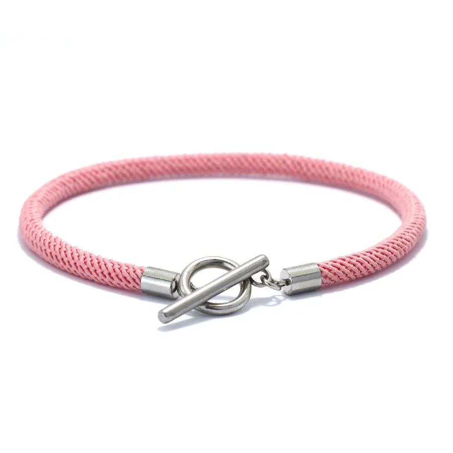 Rope Bracelet Men Women Stainless Steel Buckle