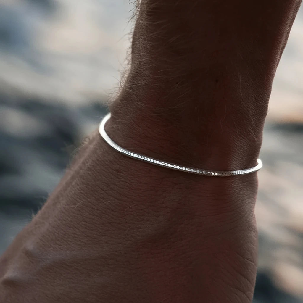 Silver Bracelet Stainless Steel Gold Plated Men's Bracelet