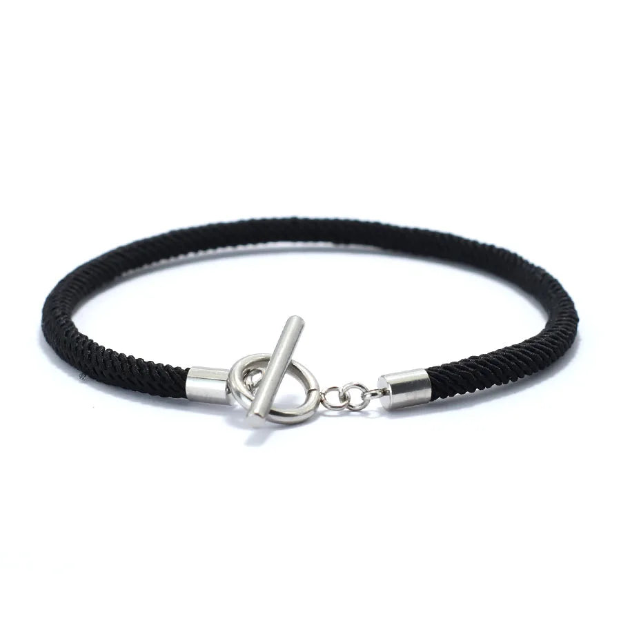 Rope Bracelet Men Women Stainless Steel Buckle