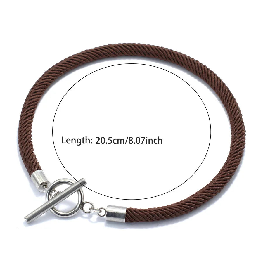 Rope Bracelet Men Women Stainless Steel Buckle