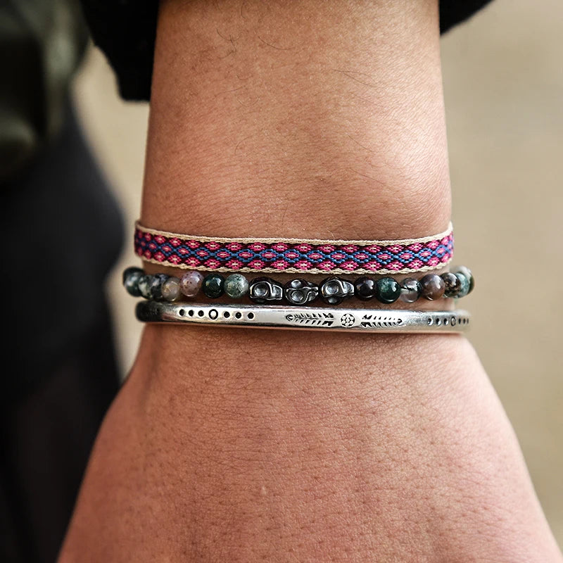 925 Tibetan Silver Bracelet 3 Piece Stack