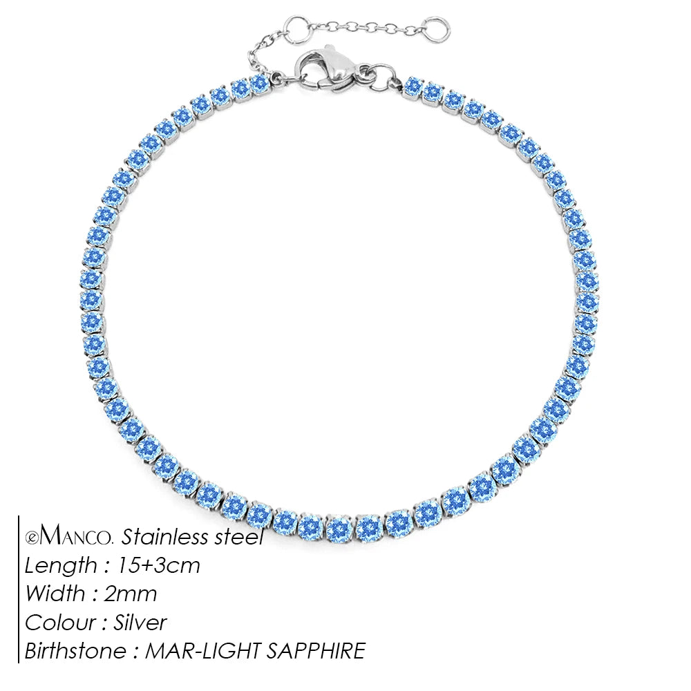 Stainless Steel Silver and Gold Tennis Bracelet