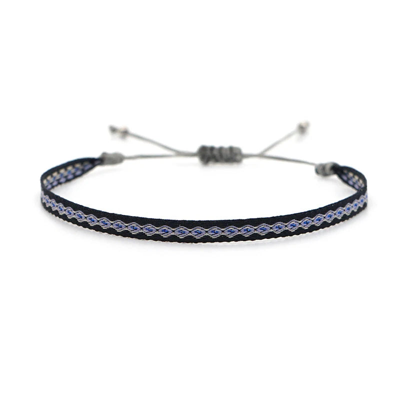 3/Set Men's Bracelets Classic 925 Silver Plated Bracelet Black White Handmade Bracelets