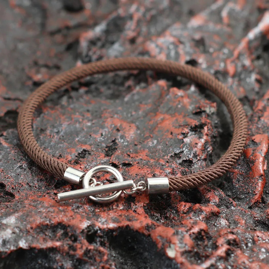 Rope Bracelet Men Women Stainless Steel Buckle