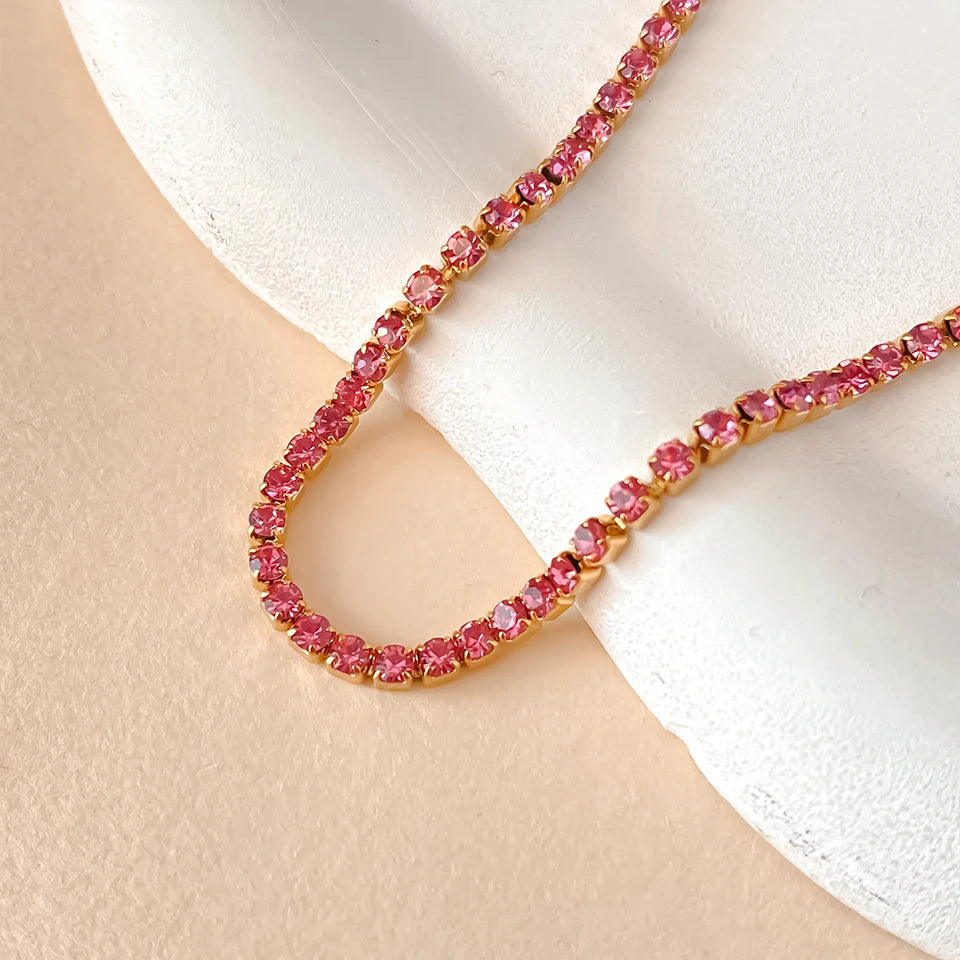 Stainless Steel Silver and Gold Tennis Bracelet