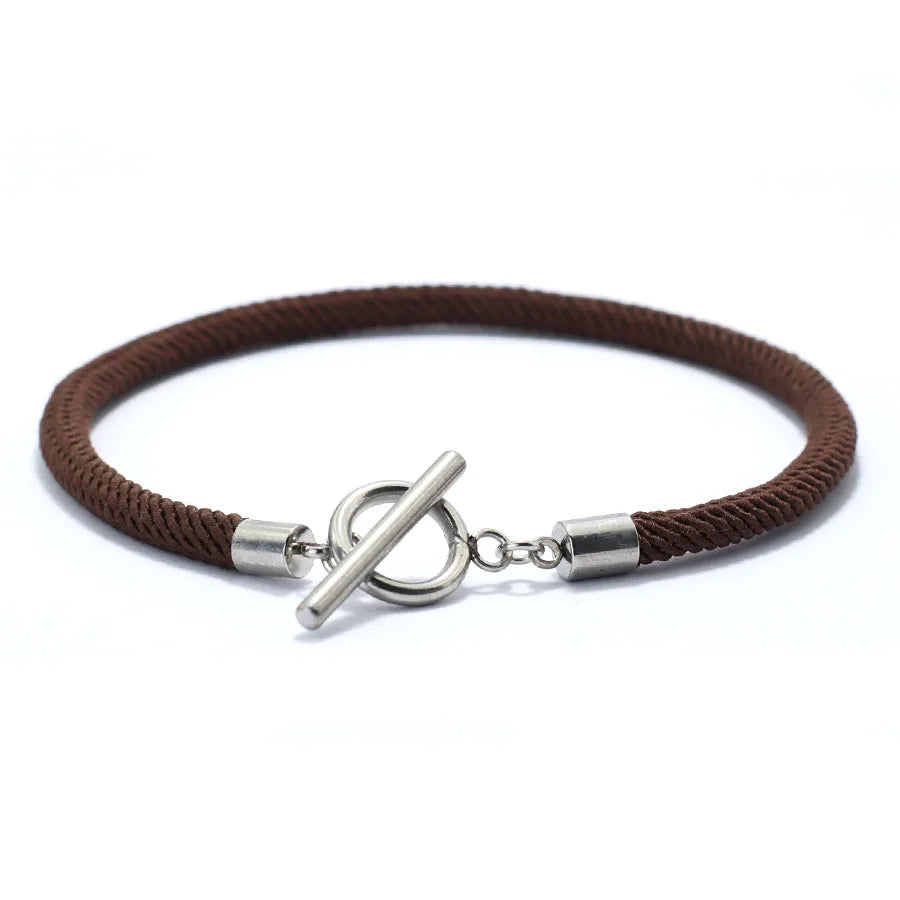 Rope Bracelet Men Women Stainless Steel Buckle