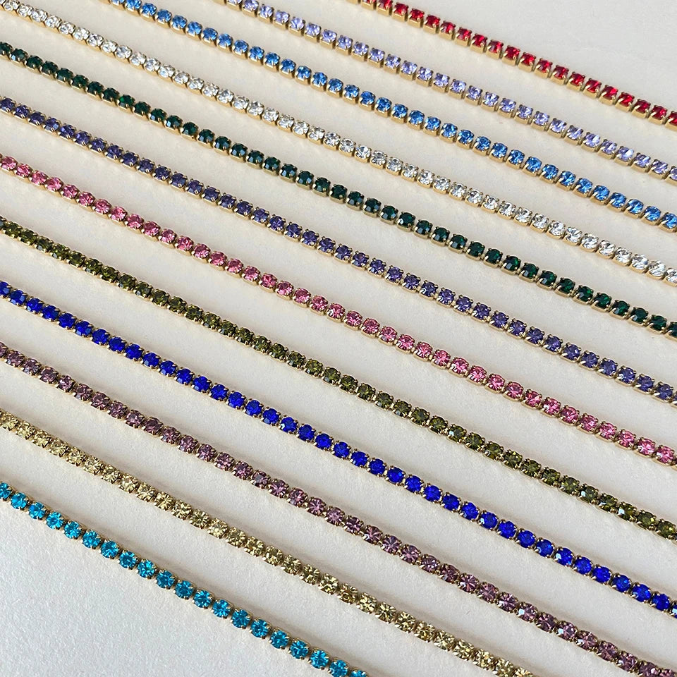 Stainless Steel Silver and Gold Tennis Bracelet