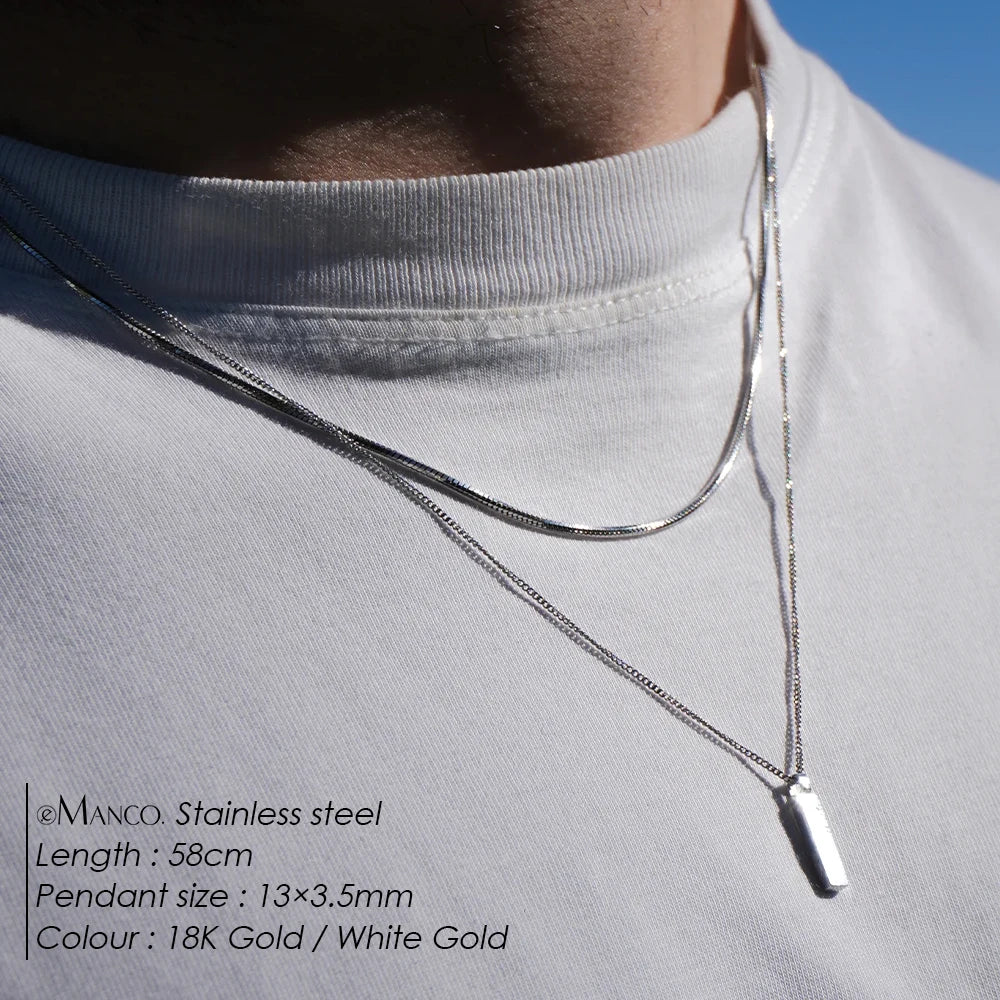 Men's Titanium Steel chain 1MM Cuban Chain Stainless steel Necklace