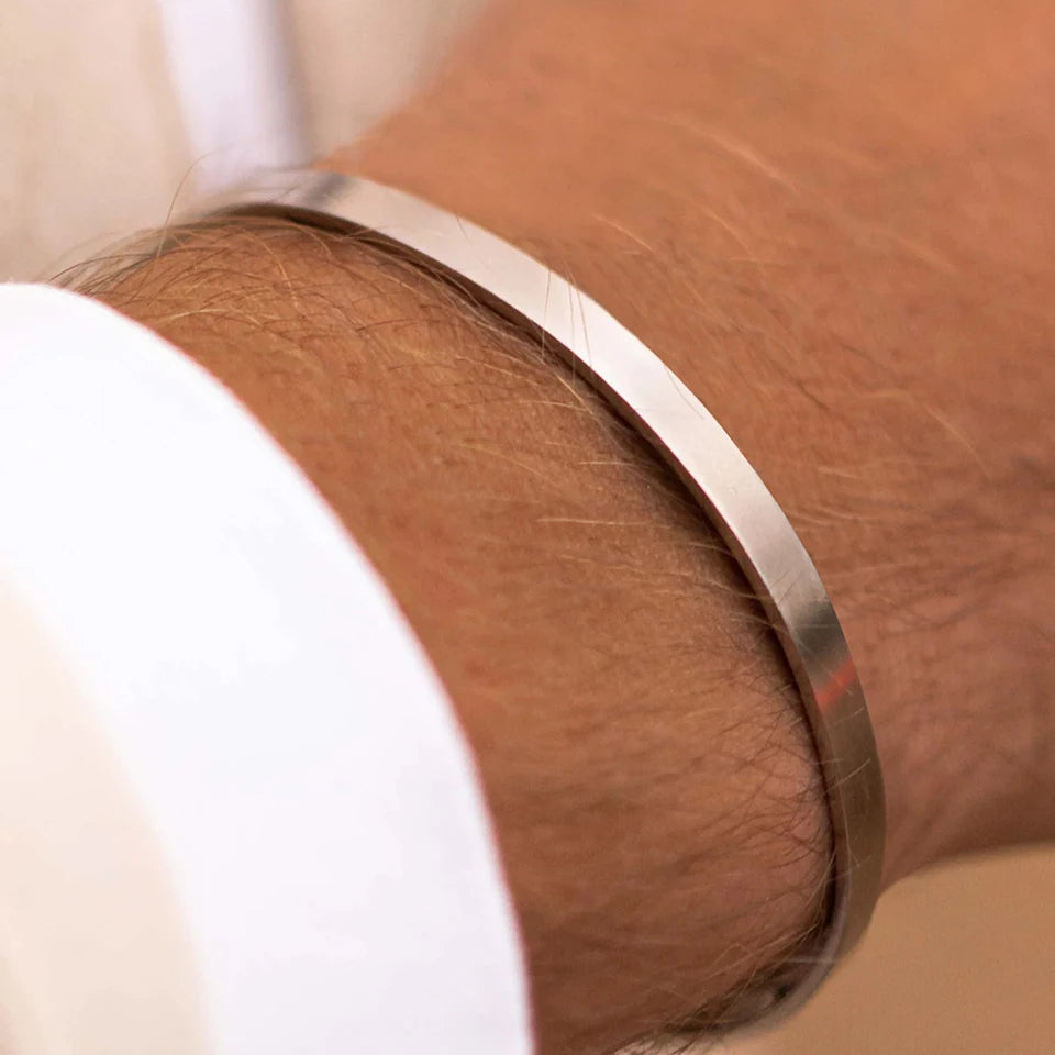 Minimal Unisize Cuff Men's Jewelry Personalized Platinum Bracelet