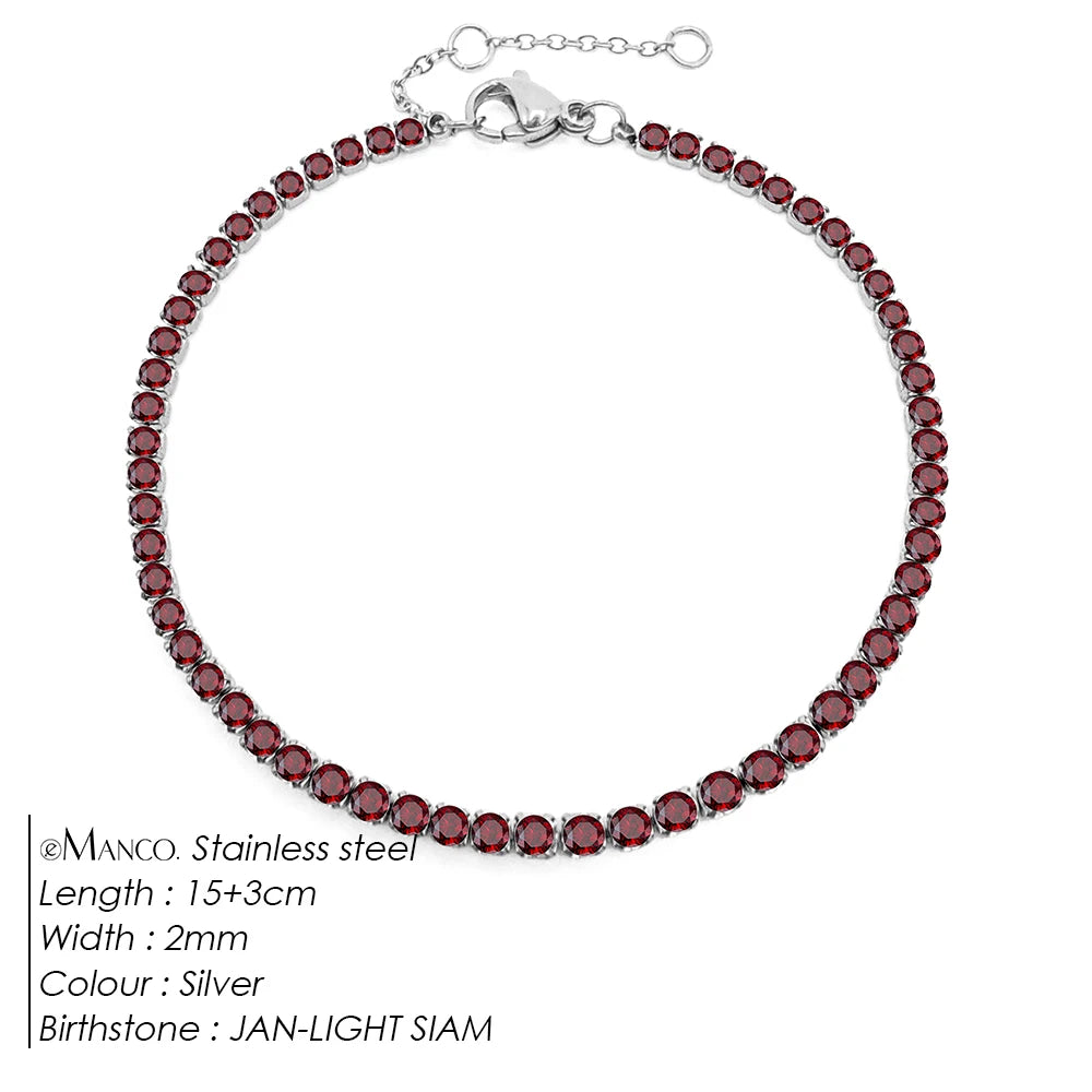 Stainless Steel Silver and Gold Tennis Bracelet