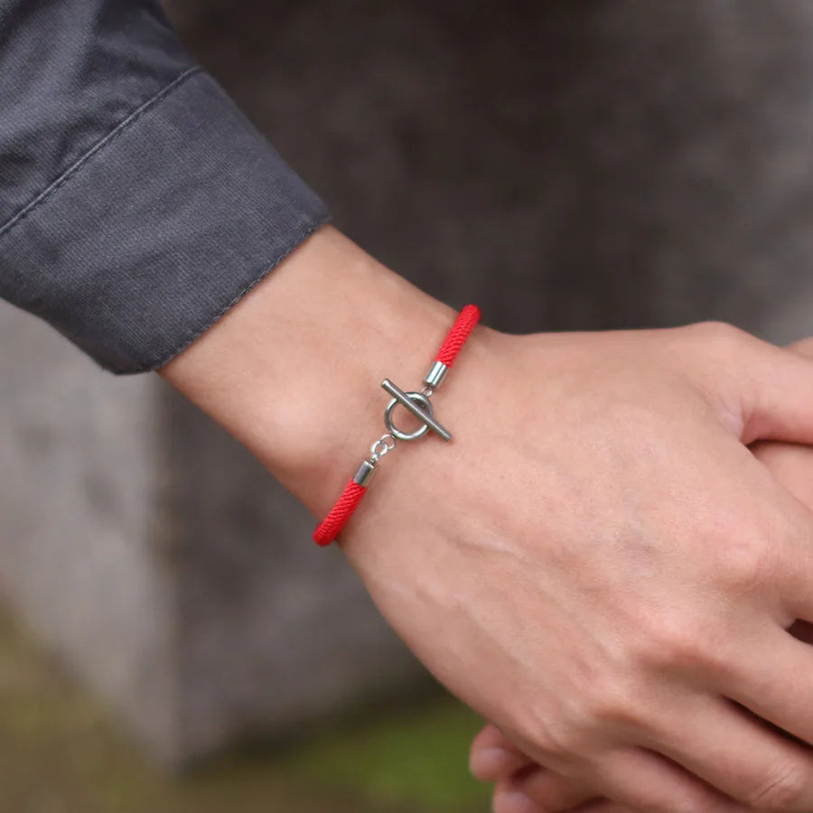 Rope Bracelet Men Women Stainless Steel Buckle