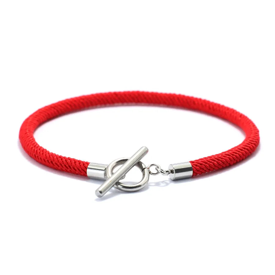 Rope Bracelet Men Women Stainless Steel Buckle