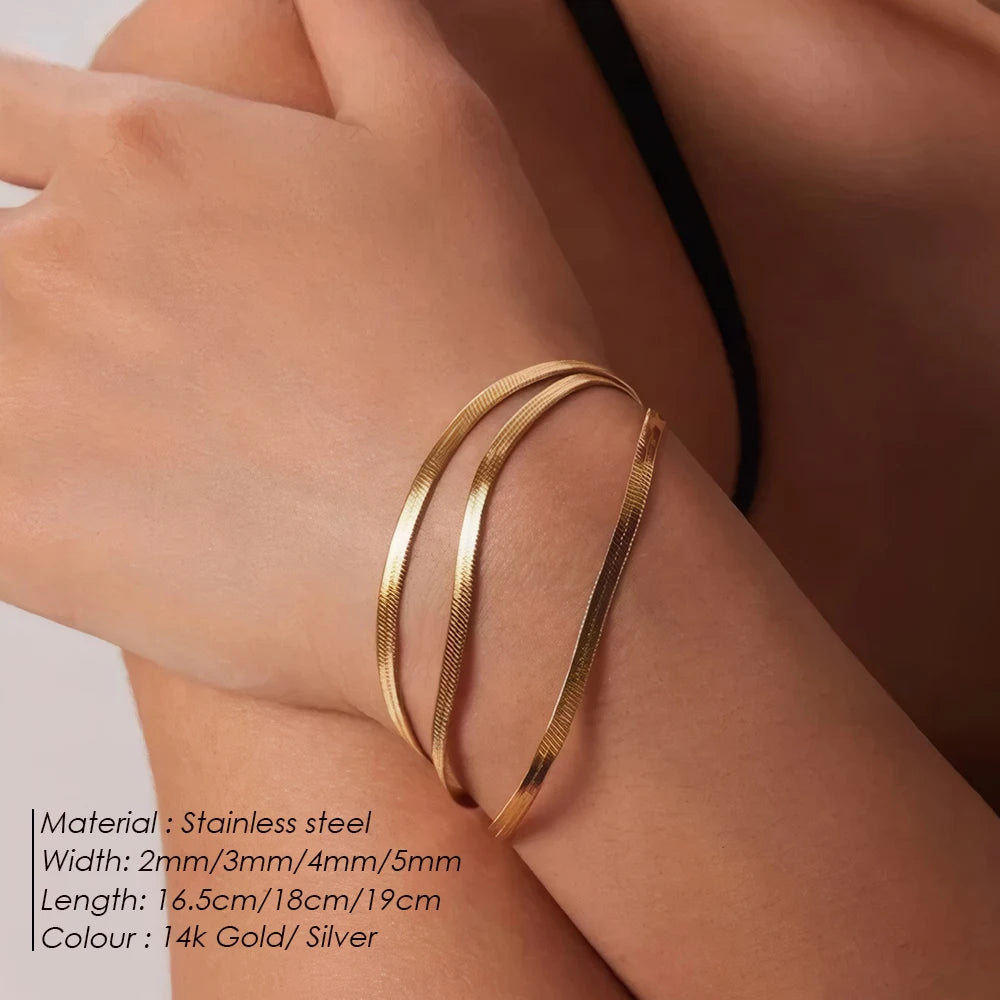 Snake Chain Bracelet Stainless Steel Chain Bracelet