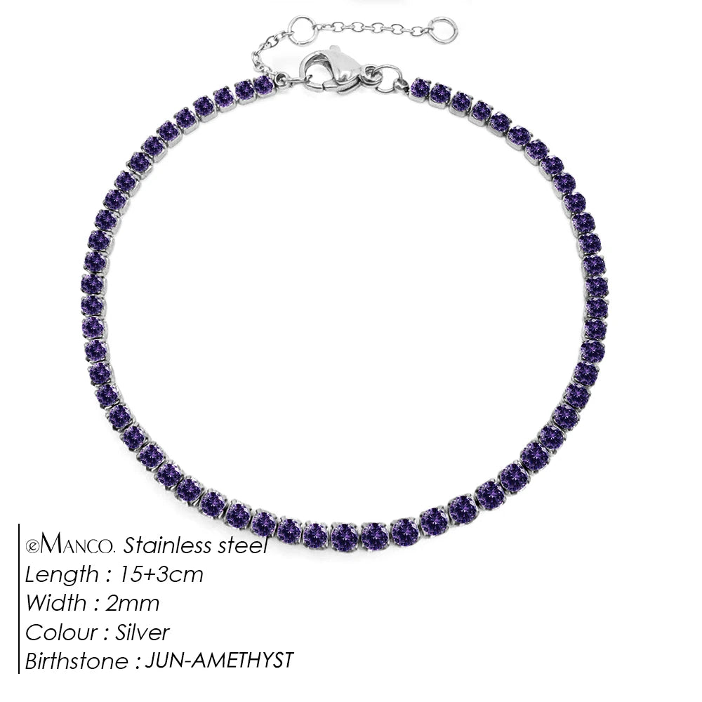 Stainless Steel Silver and Gold Tennis Bracelet