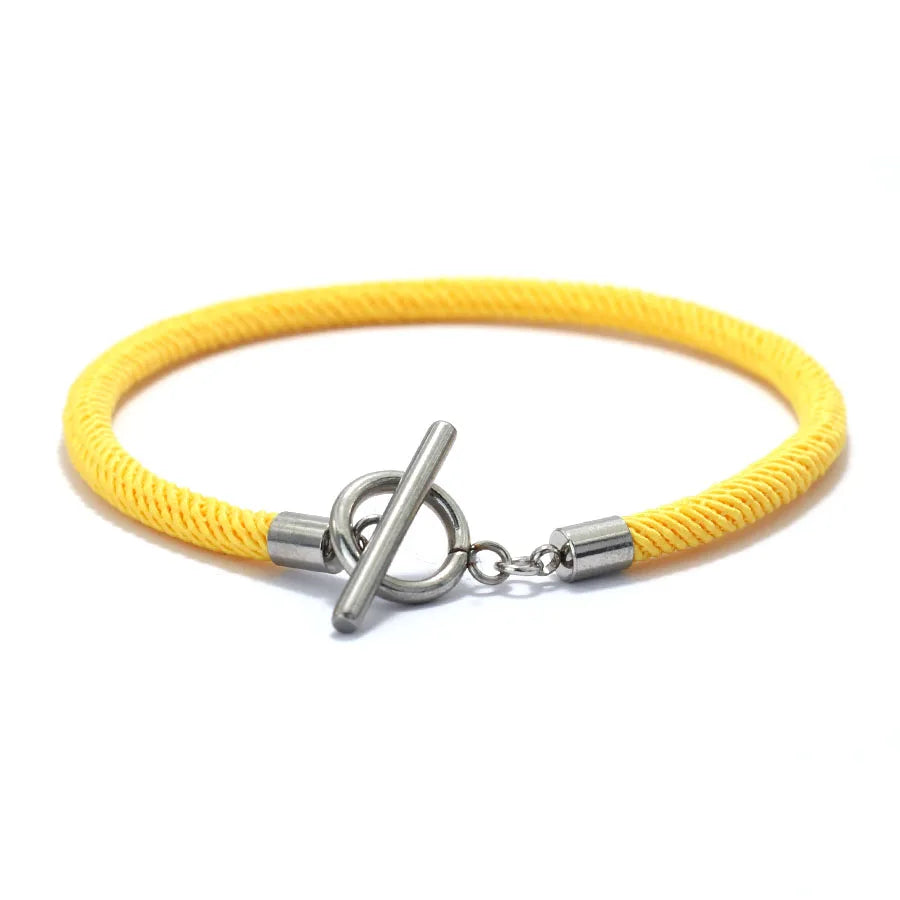 Rope Bracelet Men Women Stainless Steel Buckle