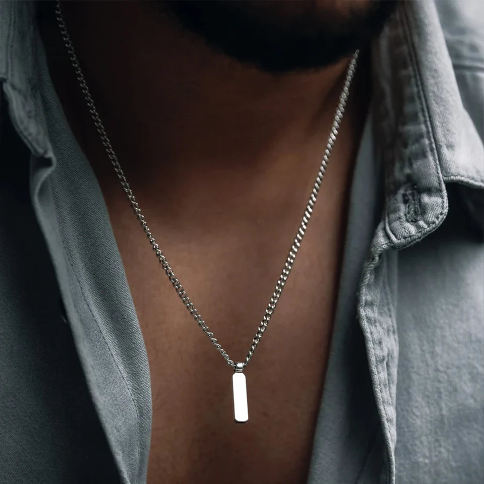 Men's Titanium Steel chain 1MM Cuban Chain Stainless steel Necklace