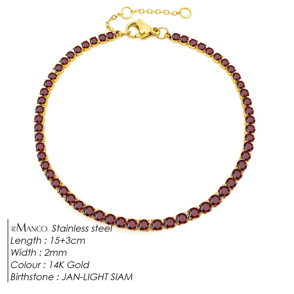 Stainless Steel Silver and Gold Tennis Bracelet