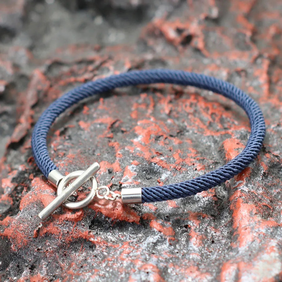 Rope Bracelet Men Women Stainless Steel Buckle