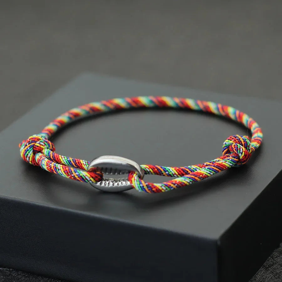 Handwoven Bracelet Men Adjustable Shell Bracelet