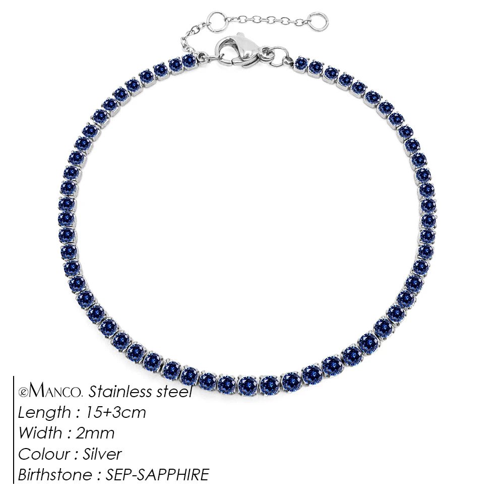 Stainless Steel Silver and Gold Tennis Bracelet