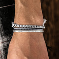 3/Set Men's Bracelets Classic 925 Silver Plated Bracelet Black White Handmade Bracelets